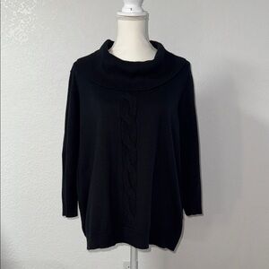TANJAY Women’s Black Cowl Neck Sweater.